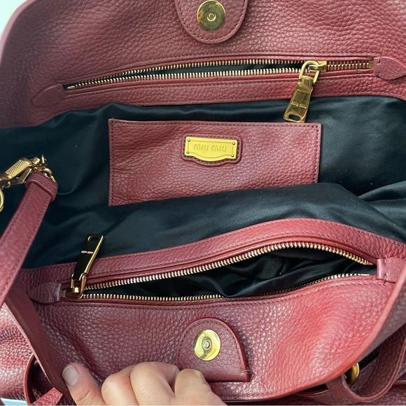 MIU MIU BAG VIT.DAINO RR1905 Leather Shoulder Bag,Tote Bag W Authentication Card - Picture 5 of 16